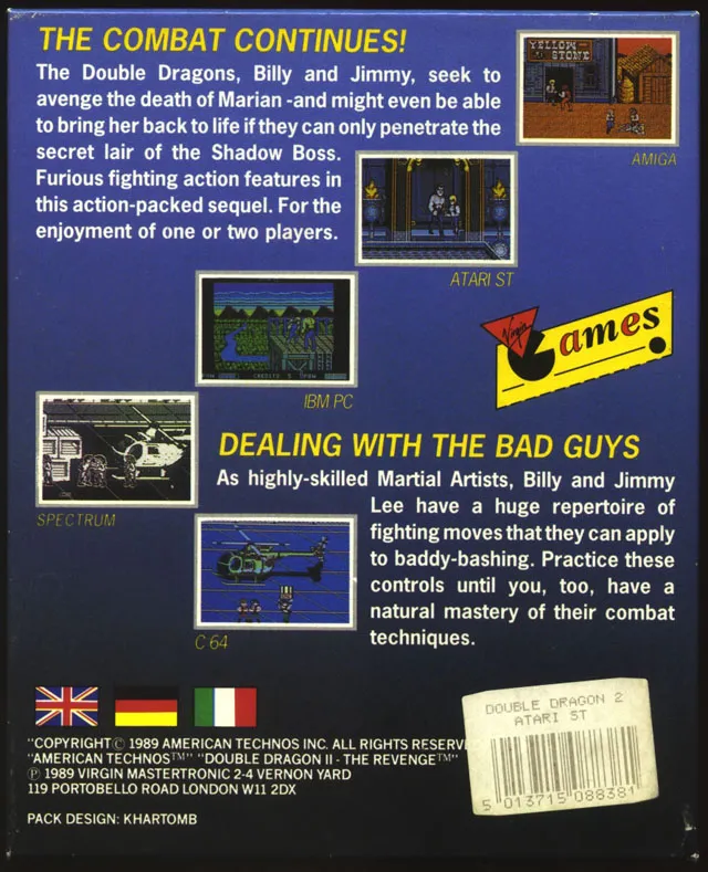 Double Dragon II: The Revenge box back