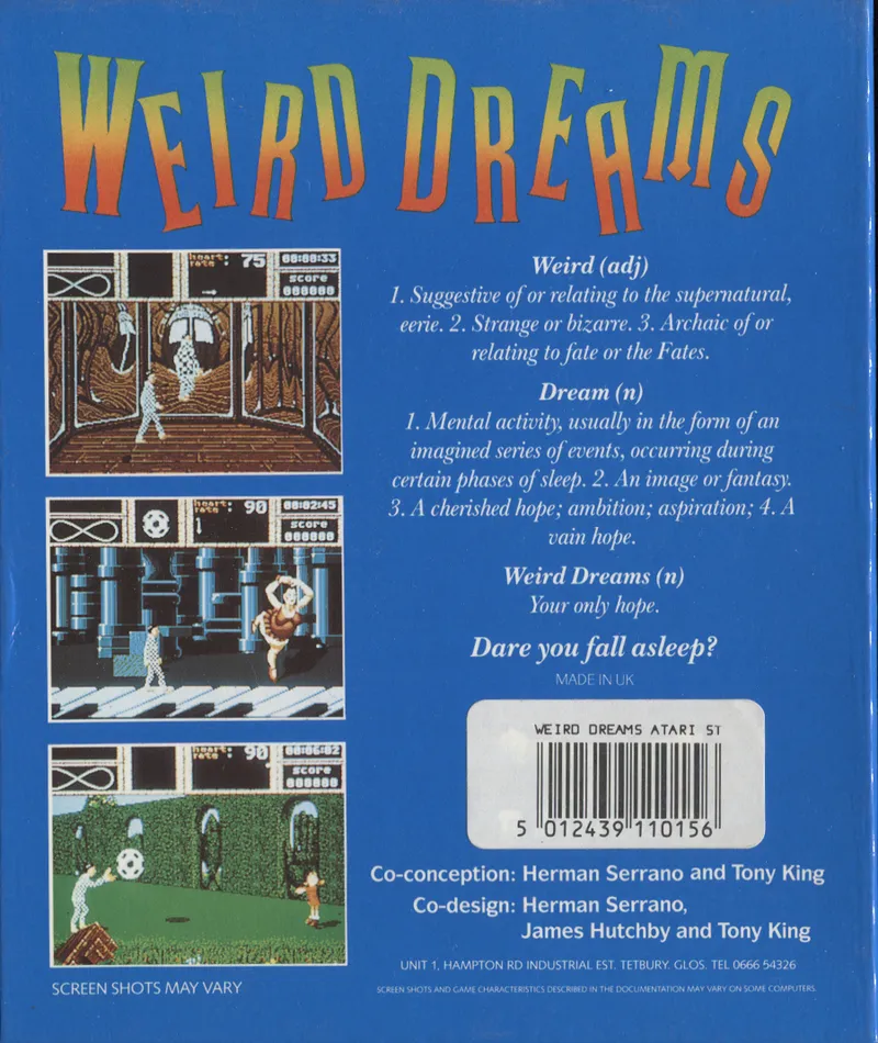 Weird Dreams box back