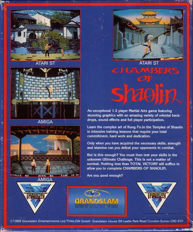 Chambers of Shaolin box back
