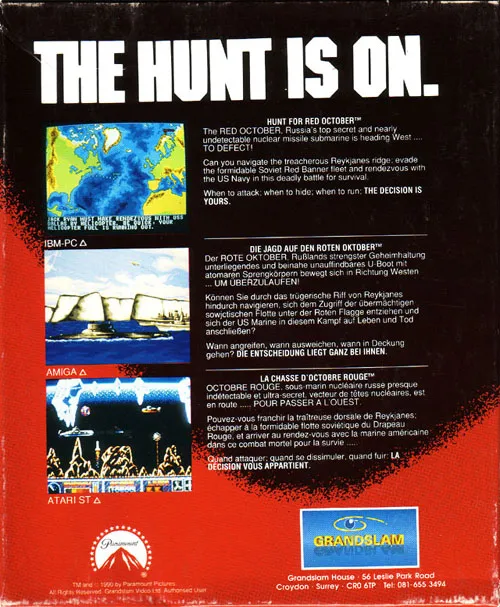 The Hunt for Red October (Book Version) box back
