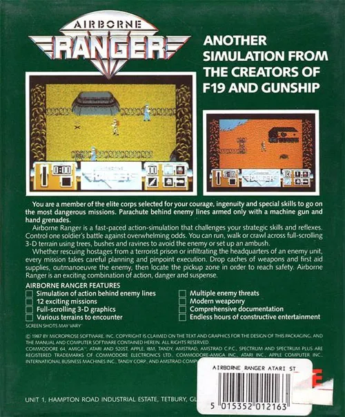 Airborne Ranger box back