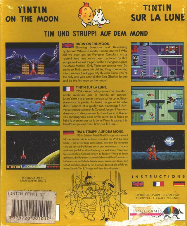 Tintin on the Moon box back