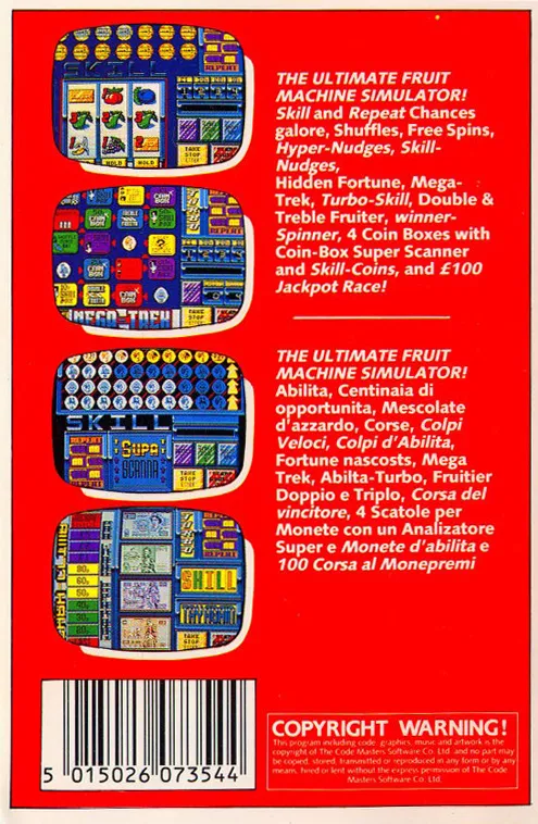 Advanced Fruit Machine Simulator box back