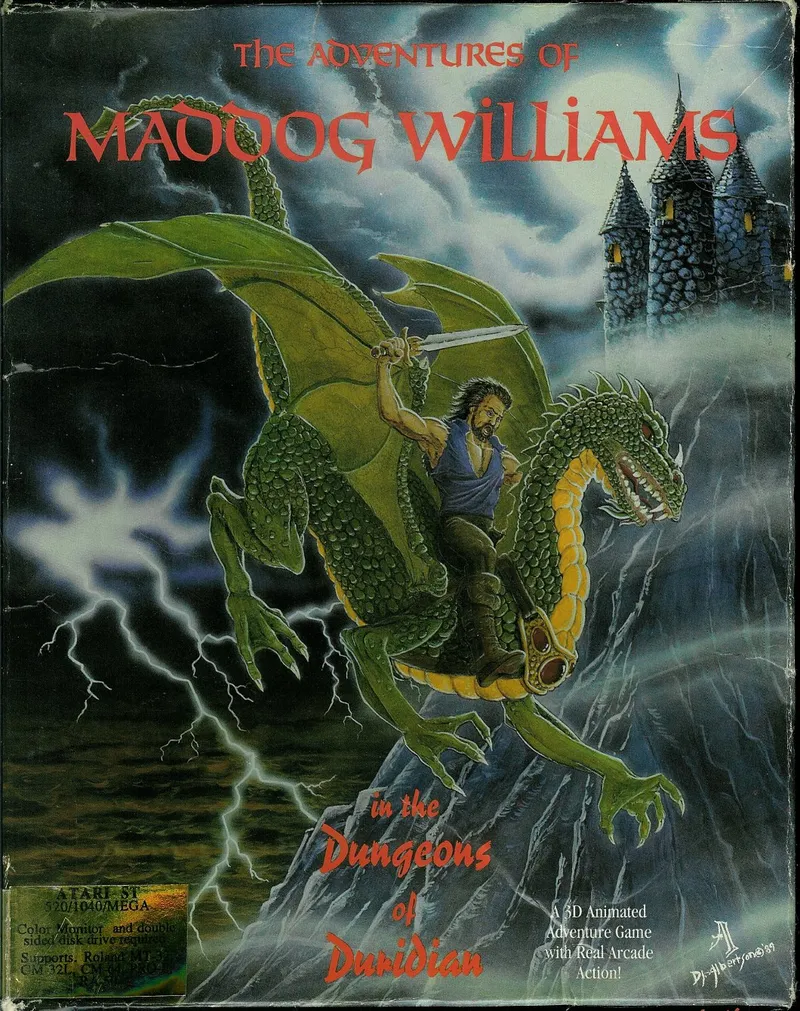 The Adventures of Maddog Williams in the Dungeons of Duridian cover art for Atari ST