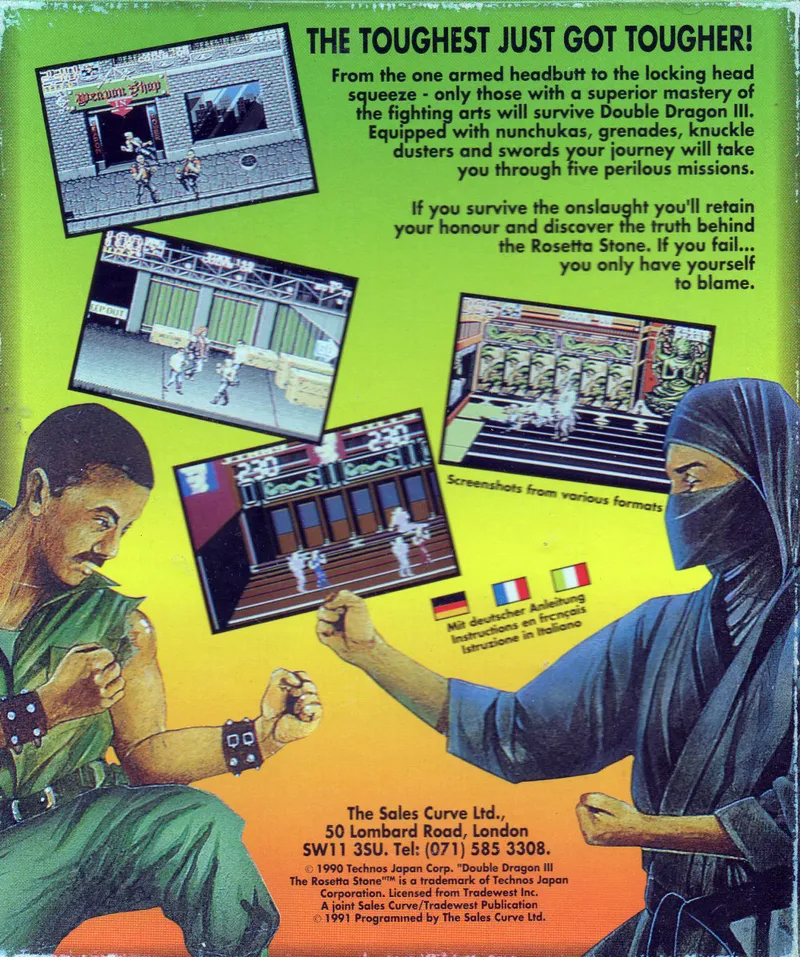 Double Dragon 3: The Rosetta Stone box back