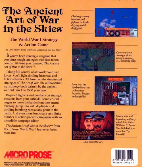 Ancient Art of War in the Skies, The box back