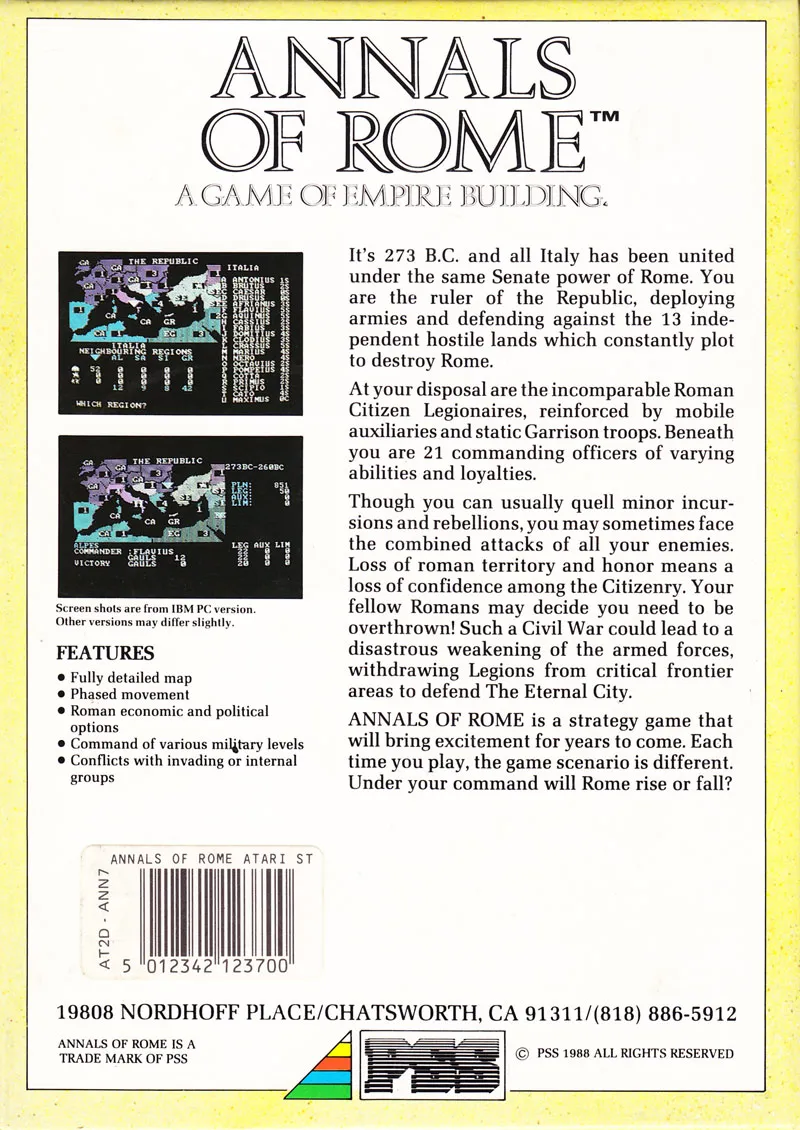 Annals of Rome box back