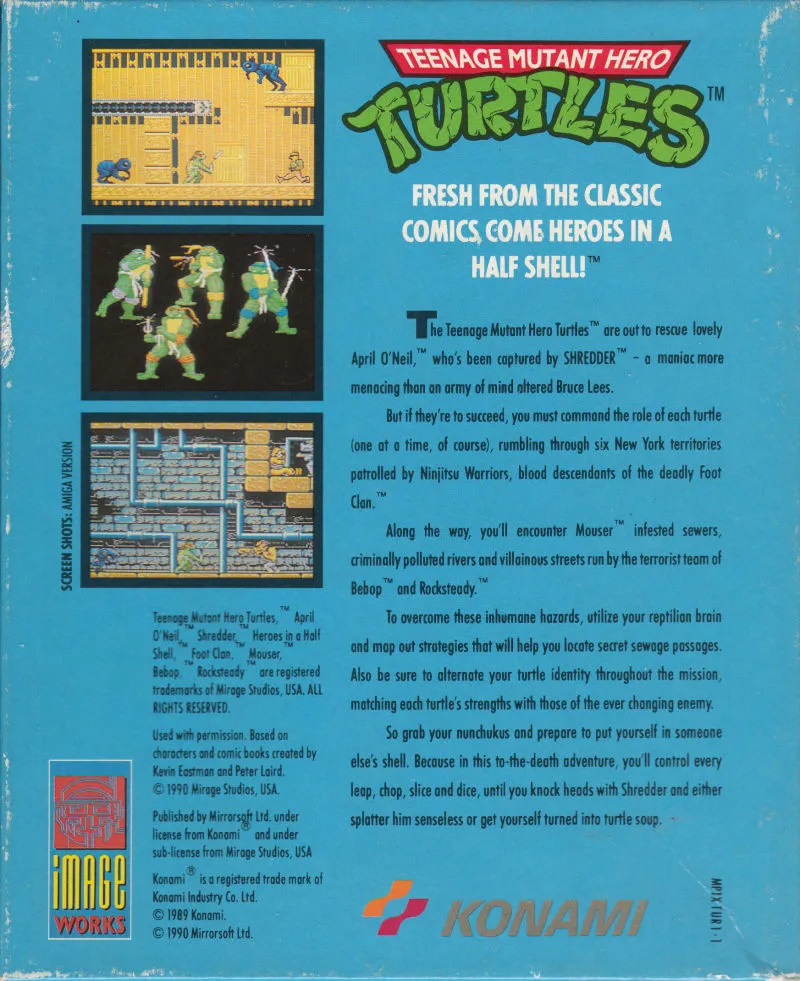 Teenage Mutant Hero Turtles box back
