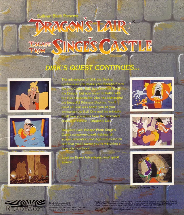 Dragon's Lair: Escape from Singe's Castle box back