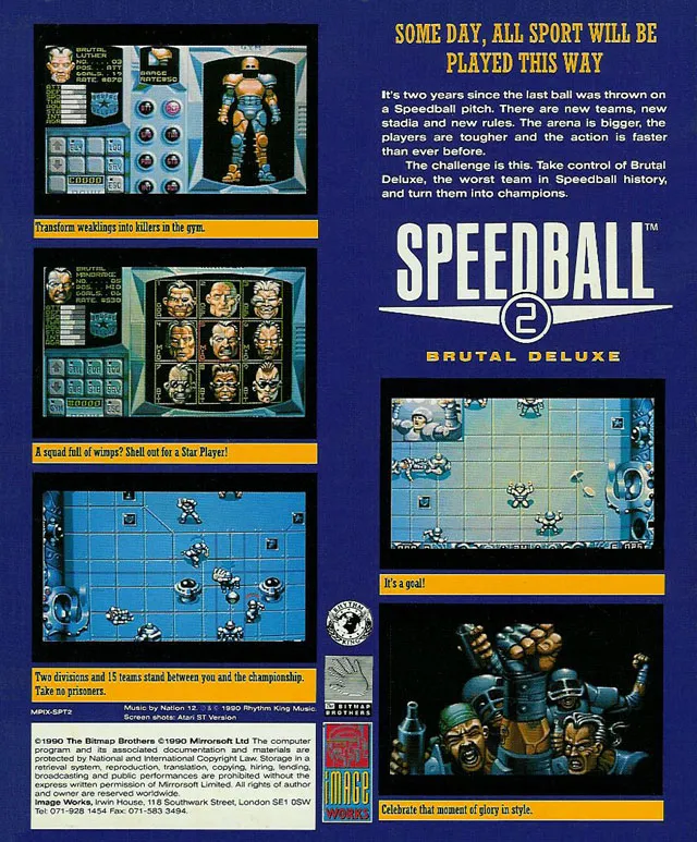 Speedball 2: Brutal Deluxe box back