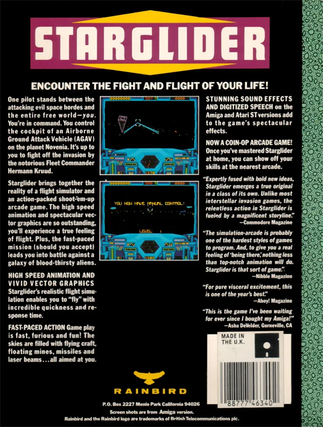 Starglider box back