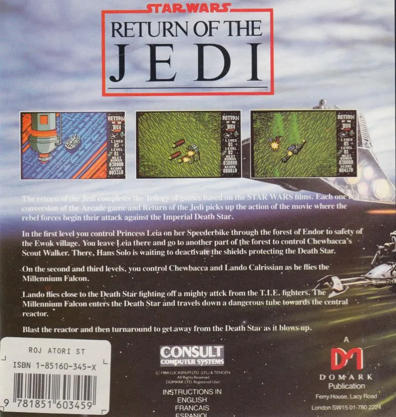 Star Wars: Return of the Jedi box back