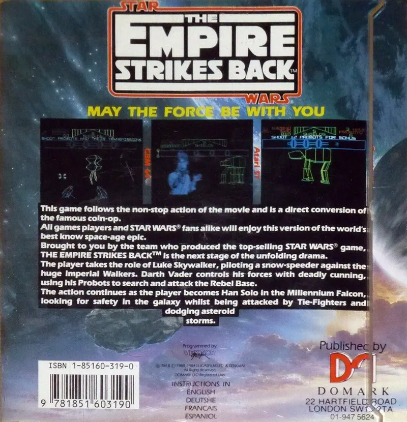 Star Wars: The Empire Strikes Back box back