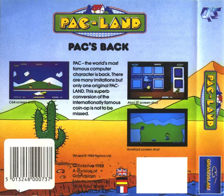 Pac-Land box back