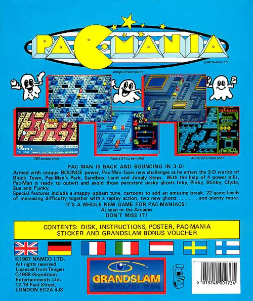 Pacmania box back