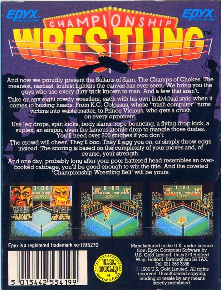 Championship Wrestling box back