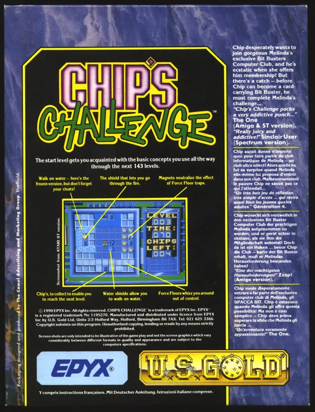 Chip's Challenge box back