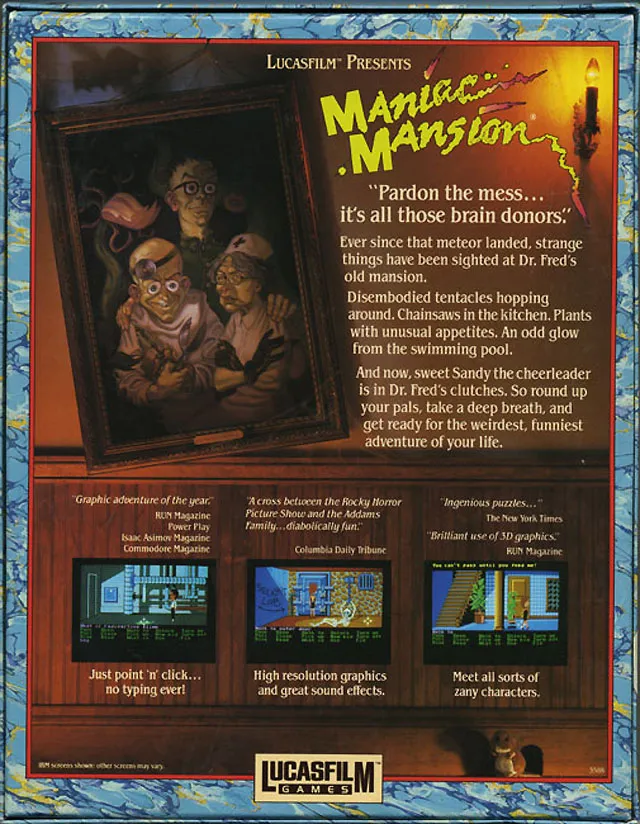 Maniac Mansion box back