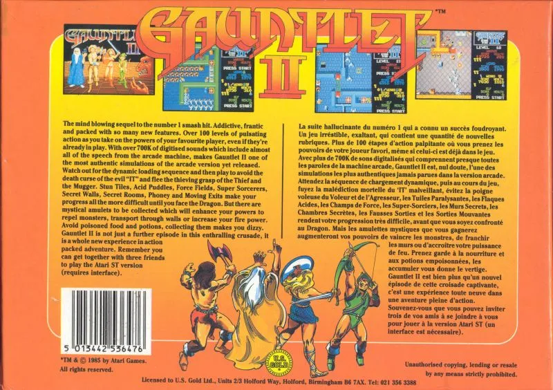 Gauntlet II box back