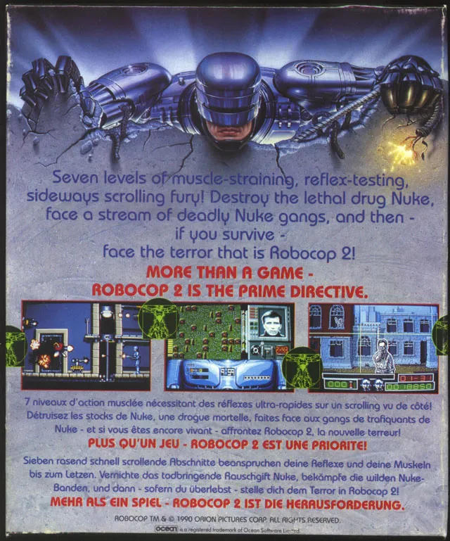 RoboCop 2 box back