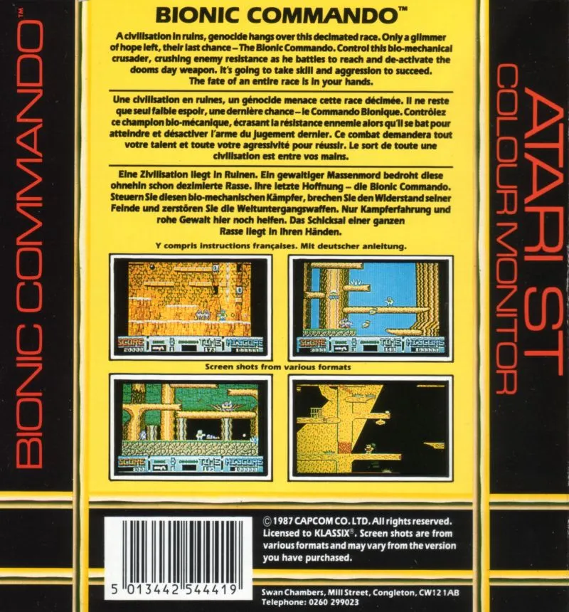 Bionic Commando box back
