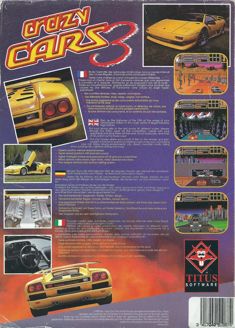 Crazy Cars III box back