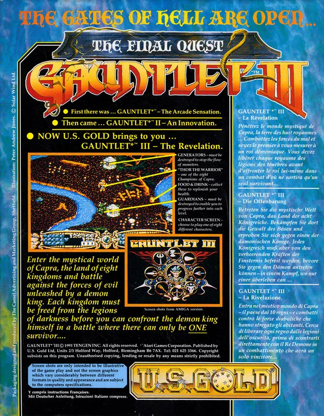 Gauntlet III: The final Quest box back