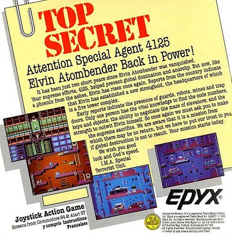 Impossible Mission II box back