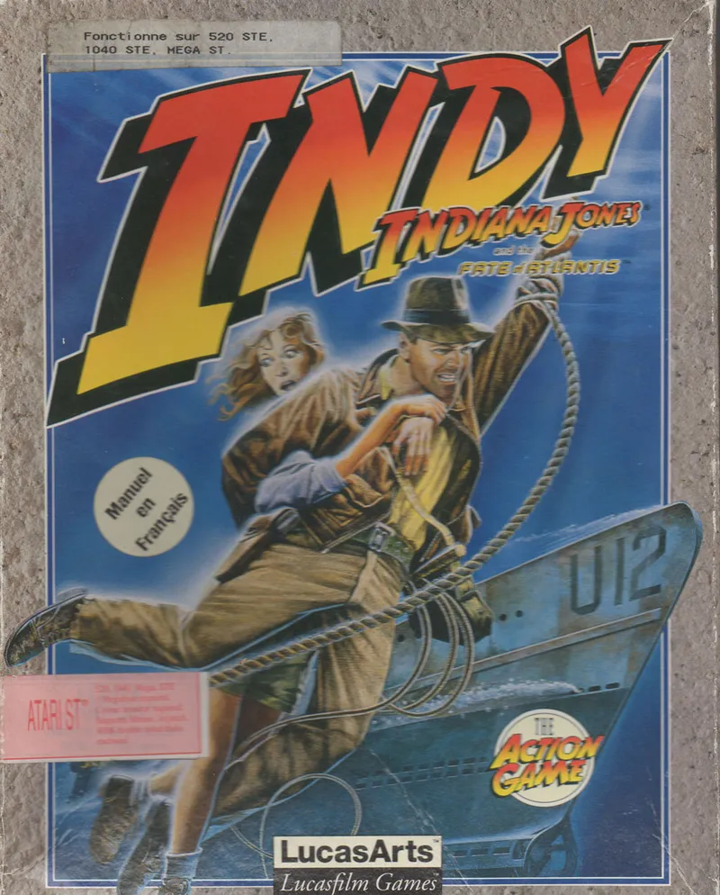 Indiana Jones and the Fate of Atlantis: The Action Game cover art for Atari ST
