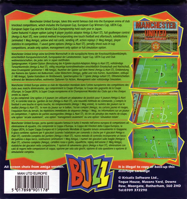 Manchester United Europe box back