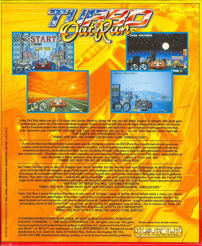Turbo Outrun box back