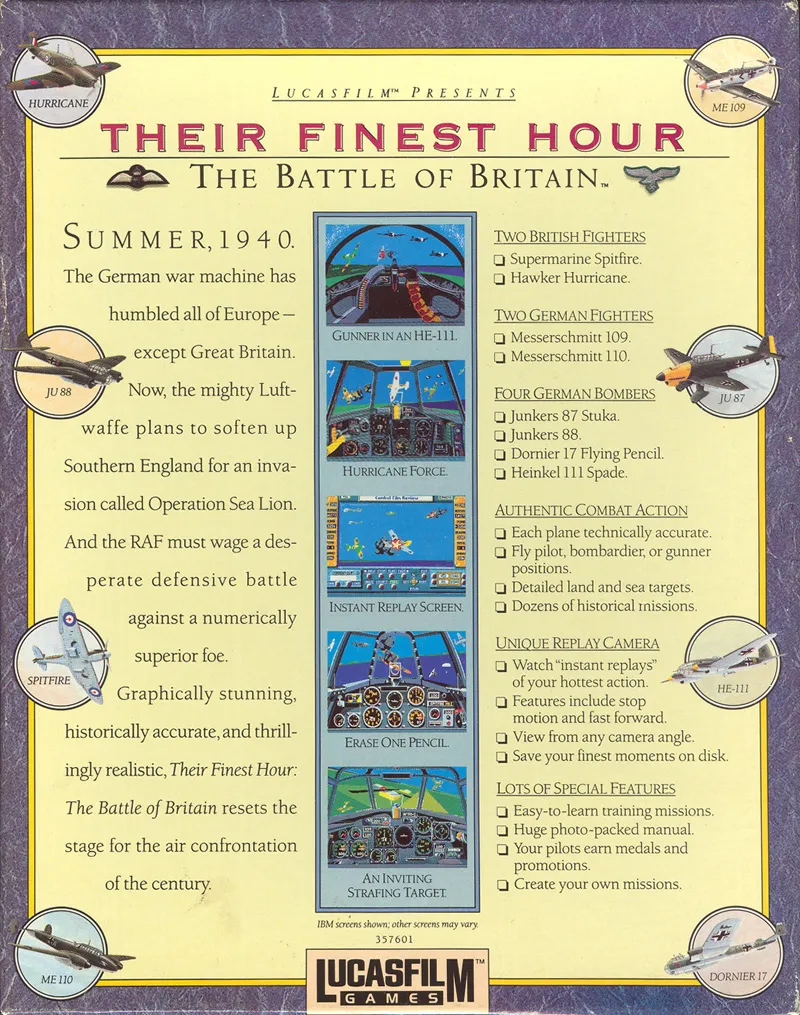 Their Finest Hour: The Battle of Britain box back