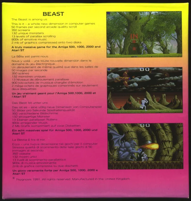 Shadow of the Beast box back