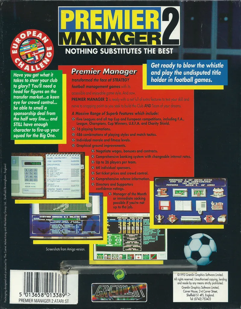 Premier Manager 2 box back