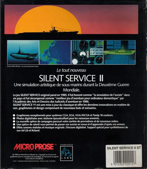 Silent Service II box back