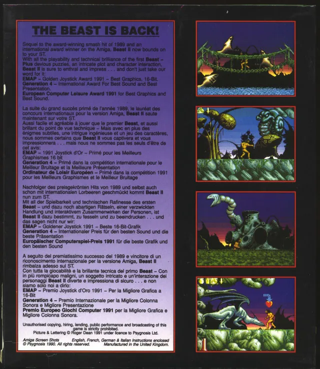 Shadow of the Beast II box back