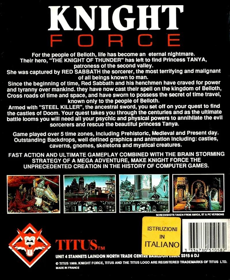 Knight Force box back