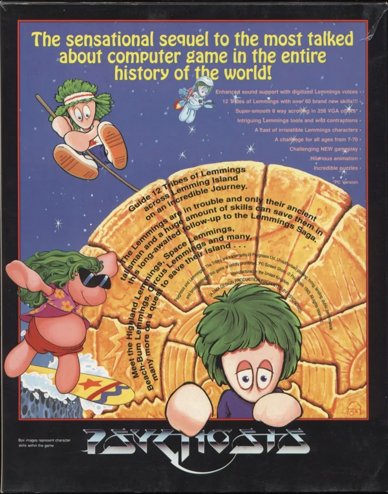 Lemmings 2: The Tribes box back