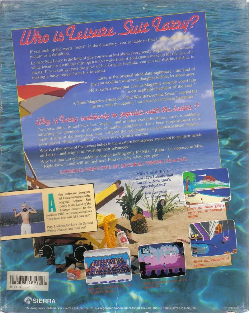 Leisure Suit Larry 2: Leisure Suit Larry Goes Looking For Love: In Several Wrong Places box back