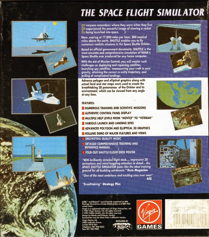 Shuttle: The Space Flight Simulator box back