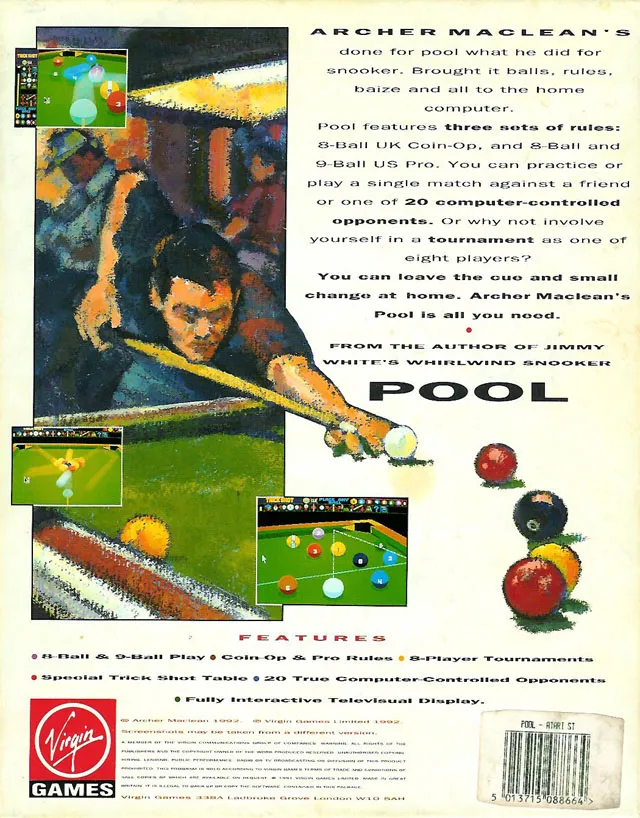 Archer MacLean's Pool box back