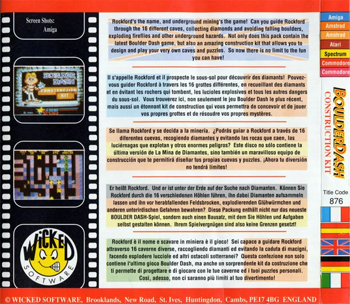 Boulder Dash Construction Kit box back