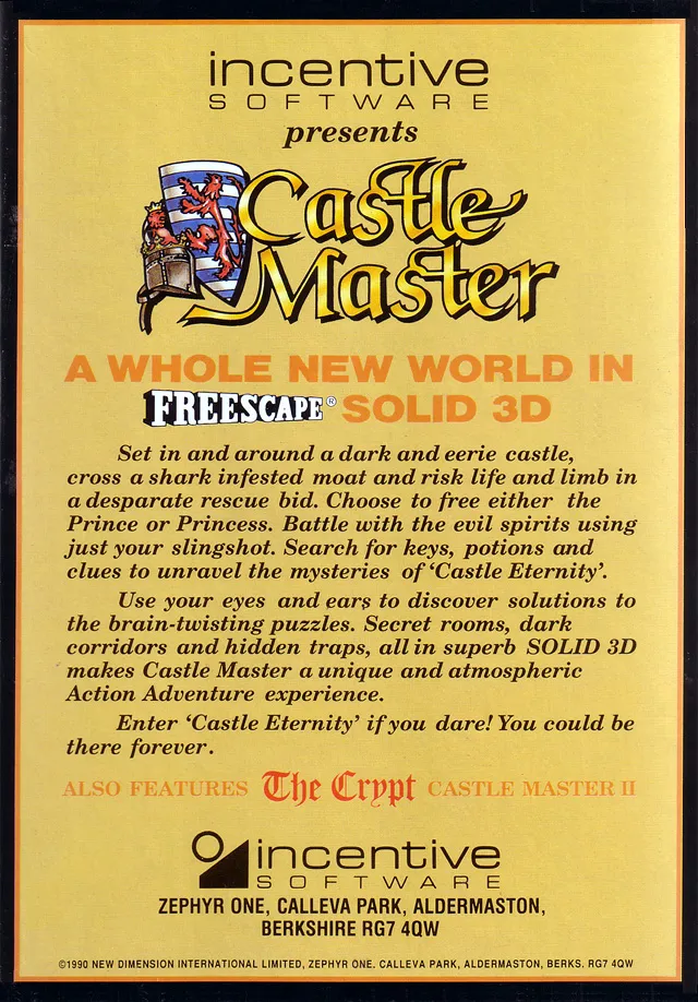 Castle Master II: The Crypt box back