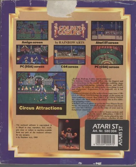 Circus Attractions box back