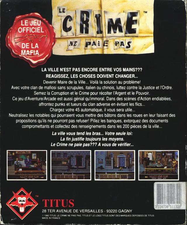 Crime Does Not Pay box back