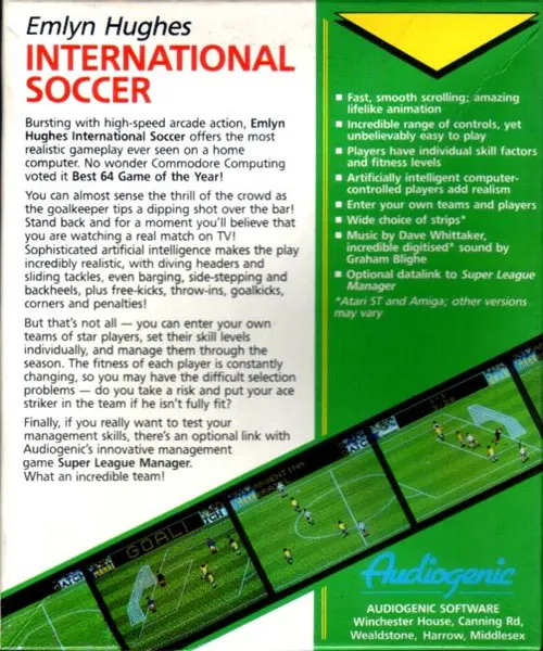 Emlyn Hughes International Soccer box back