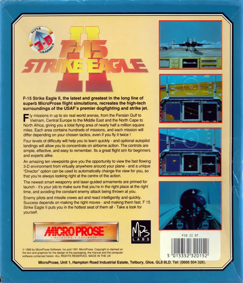 F-15 Strike Eagle 2 box back