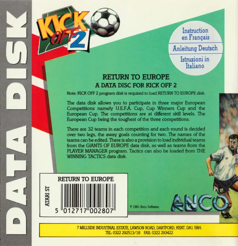 Kick Off 2: Return to Europe box back