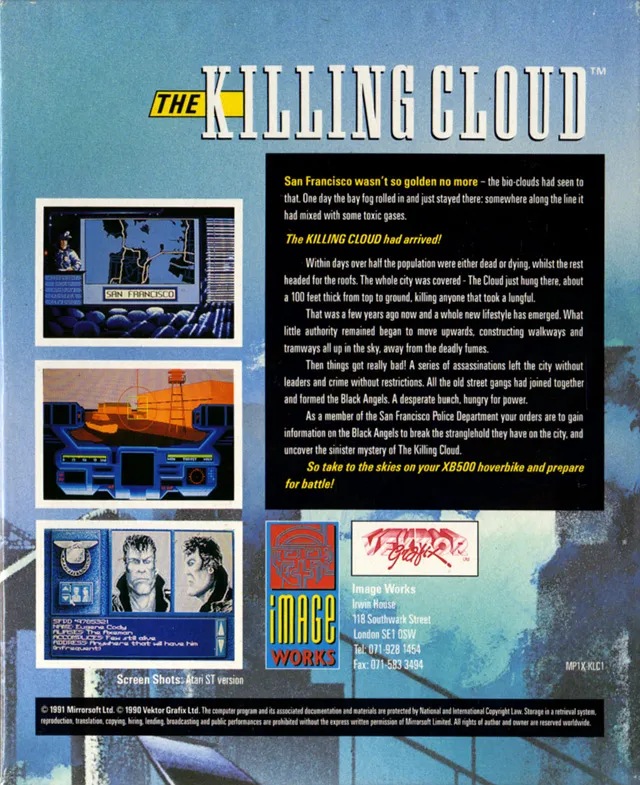 Killing Cloud, The box back