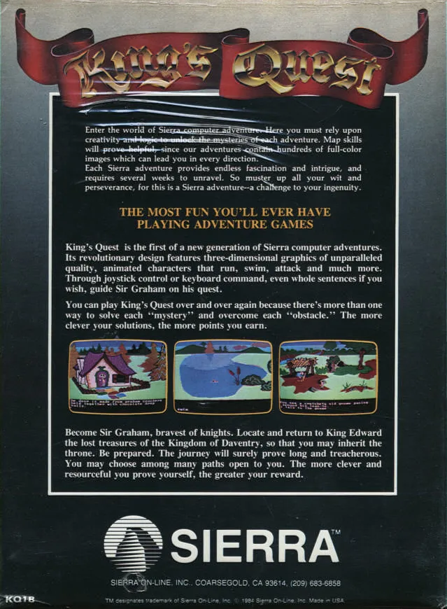 King's Quest box back